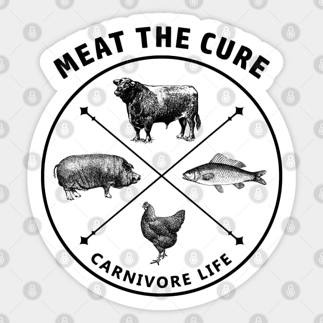 Meat the Cure Carnivore Life Sticker by Uncle Chris Designs